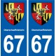 67 Oberschaeffolsheim blason autocollant plaque stickers ville