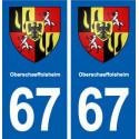 67 Oberschaeffolsheim blason autocollant plaque stickers ville