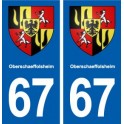 67 Oberschaeffolsheim blason autocollant plaque stickers ville