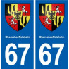 67 Oberschaeffolsheim blason autocollant plaque stickers ville