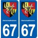 67 Oberschaeffolsheim blason autocollant plaque stickers ville