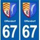 67 Offendorf blason autocollant plaque stickers ville