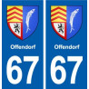 67 Offendorf blason autocollant plaque stickers ville