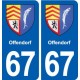 67 Offendorf blason autocollant plaque stickers ville