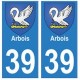 39 Arbois autocollant plaque blason armoiries stickers département ville