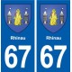 67 Rhinau blason autocollant plaque stickers ville