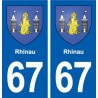 67 Rhinau blason autocollant plaque stickers ville
