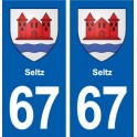 67 Seltz blason autocollant plaque stickers ville