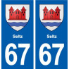 67 Seltz blason autocollant plaque stickers ville