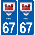 67 Seltz blason autocollant plaque stickers ville