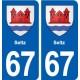 67 Seltz blason autocollant plaque stickers ville