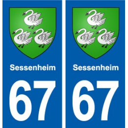 67 Sessenheim blason autocollant plaque stickers ville