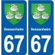 67 Sessenheim blason autocollant plaque stickers ville