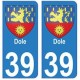 39 Dole autocollant plaque blason armoiries stickers département