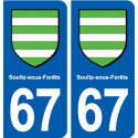 67 Soultz-sous-Forêts blason autocollant plaque stickers ville