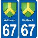 67 Weitbruch  blason autocollant plaque stickers ville