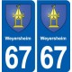67 Weyersheim blason autocollant plaque stickers ville