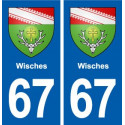 67 Wisches blason autocollant plaque stickers ville