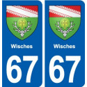 67 Wisches blason autocollant plaque stickers ville
