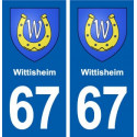 67 Wittisheim blason autocollant plaque stickers ville