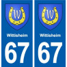 67 Wittisheim blason autocollant plaque stickers ville