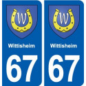 67 Wittisheim blason autocollant plaque stickers ville