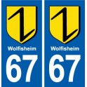 67 Wolfisheim blason autocollant plaque stickers ville