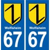 67 Wolfisheim blason autocollant plaque stickers ville