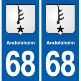 68 Andolsheim blason autocollant plaque stickers ville