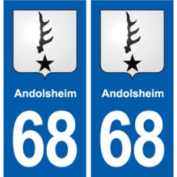 68 Andolsheim blason autocollant plaque stickers ville