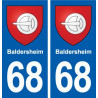 68 Baldersheim blason autocollant plaque stickers ville