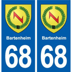 68 Bartenheim blason autocollant plaque stickers ville