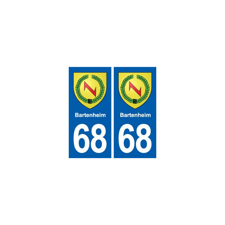 68 Bartenheim blason autocollant plaque stickers ville
