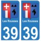 39 Les Rousses autocollant plaque blason armoiries stickers département