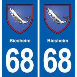 68 Biesheim blason autocollant plaque stickers ville