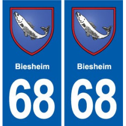 68 Biesheim blason autocollant plaque stickers ville