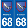 68 Biesheim blason autocollant plaque stickers ville
