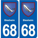 68 Biesheim blason autocollant plaque stickers ville