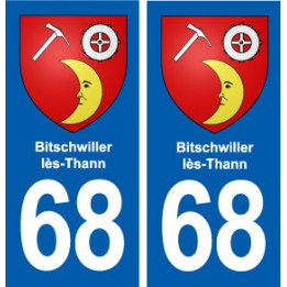 68 Bitschwiller-lès-Thann blason autocollant plaque stickers ville