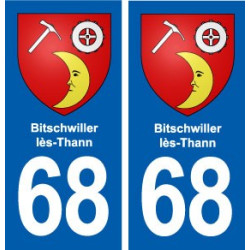 68 Bitschwiller-lès-Thann blason autocollant plaque stickers ville