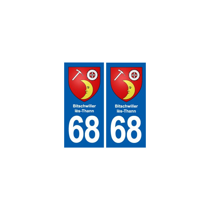 68 Bitschwiller-lès-Thann blason autocollant plaque stickers ville