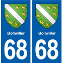 68 Bollwiller blason autocollant plaque stickers ville