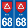 68 Buhl blason autocollant plaque stickers ville