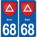 68 Buhl blason autocollant plaque stickers ville
