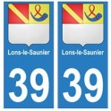 39 Lons-le-Saunier autocollant plaque blason armoiries stickers département ville