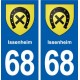 68 Issenheim blason autocollant plaque stickers ville