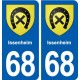68 Issenheim blason autocollant plaque stickers ville