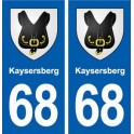 68 Kaysersberg blason autocollant plaque stickers ville