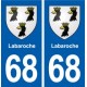 68 Labaroche blason autocollant plaque stickers ville