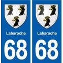 68 Labaroche blason autocollant plaque stickers ville